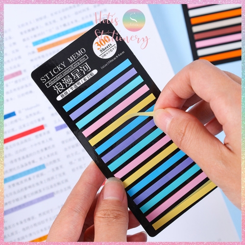 [HOTIS] Nhãn dán đánh dấu trang Sticky Strips nhãn dán highlight ghi chú, phân trang nhiều màu trong suốt