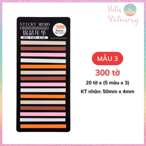 [HOTIS] Nhãn dán đánh dấu trang Sticky Strips nhãn dán highlight ghi chú, phân trang nhiều màu trong suốt