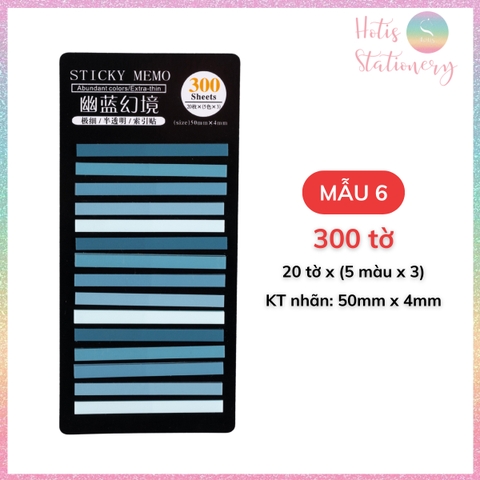 [HOTIS] Nhãn dán đánh dấu trang Sticky Strips nhãn dán highlight ghi chú, phân trang nhiều màu trong suốt