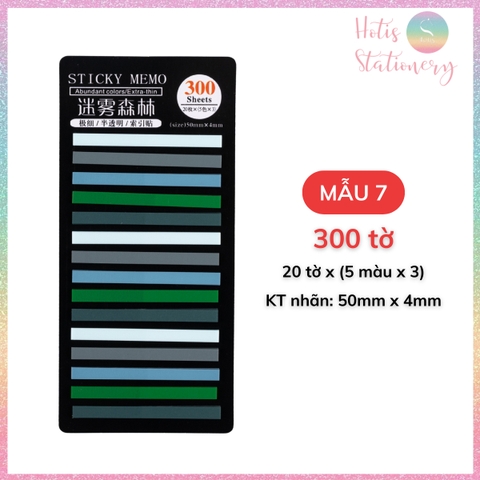 [HOTIS] Nhãn dán đánh dấu trang Sticky Strips nhãn dán highlight ghi chú, phân trang nhiều màu trong suốt