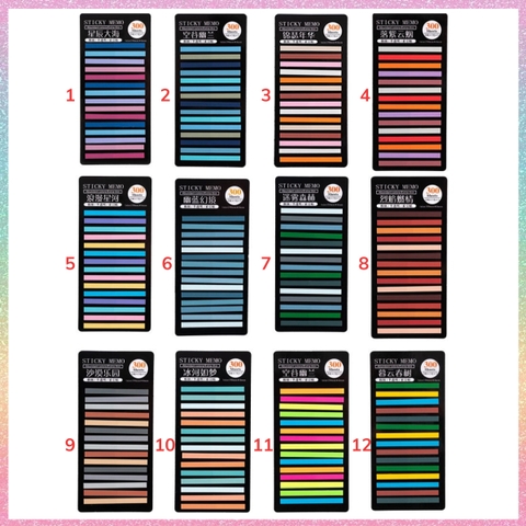 [HOTIS] Nhãn dán đánh dấu trang Sticky Strips nhãn dán highlight ghi chú, phân trang nhiều màu trong suốt