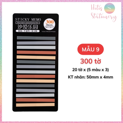 [HOTIS] Nhãn dán đánh dấu trang Sticky Strips nhãn dán highlight ghi chú, phân trang nhiều màu trong suốt