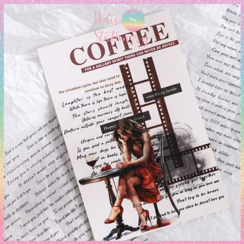 [HOTIS] Set 6 tờ Sticker English Rhythm nền trong suốt, chữ đen trang trí sổ, bullet journal, thiệp, postcard DIY