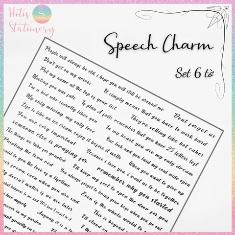 [HOTIS] Set 6 tờ Sticker English Rhythm nền trong suốt, chữ đen trang trí sổ, bullet journal, thiệp, postcard DIY