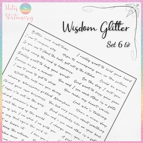 [HOTIS] Set 6 tờ Sticker English Rhythm nền trong suốt, chữ đen trang trí sổ, bullet journal, thiệp, postcard DIY