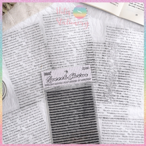 [HOTIS] Set 6 tờ Sticker English Rhythm nền trong suốt, chữ đen trang trí sổ, bullet journal, thiệp, postcard DIY