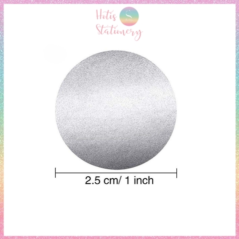 [HOTIS] Tem Dán Cào Tròn 2.5cm Màu Vàng, Bạc - 300 Tem/Cuộn, Che Mã Số, Bảo Mật Thông Tin, Dễ Dán, Dễ Cào
