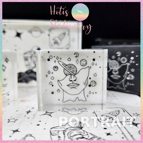 [HOTIS] Con dấu acrylic trong suốt phi hành gia Star Night làm bullet journal cực xinh