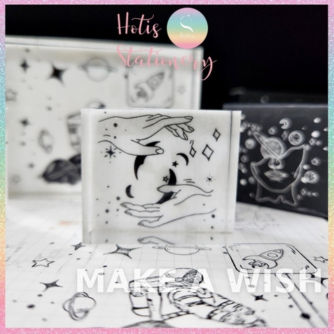 [HOTIS] Con dấu acrylic trong suốt phi hành gia Star Night làm bullet journal cực xinh
