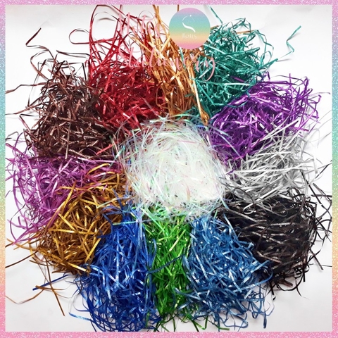 [HOTIS] 3mm - Giấy rơm kim tuyến giấy rơm nhũ sợi 3mm óng ánh lót hộp quà tặng sang trọng cao cấp