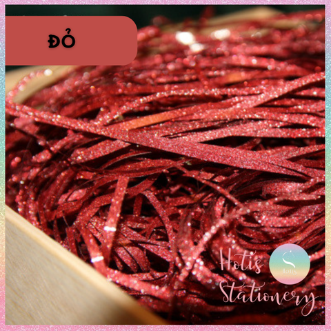 [HOTIS] 3mm - Giấy rơm kim tuyến giấy rơm nhũ sợi 3mm óng ánh lót hộp quà tặng sang trọng cao cấp