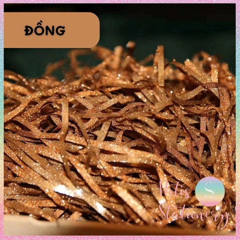 [HOTIS] 3mm - Giấy rơm kim tuyến giấy rơm nhũ sợi 3mm óng ánh lót hộp quà tặng sang trọng cao cấp