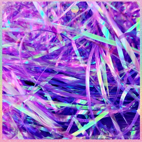 [HOTIS] 3mm - Giấy rơm hologram trong suốt raffia óng ánh trang trí, lót hộp quà, giỏ quà tặng sang trọng cao cấp