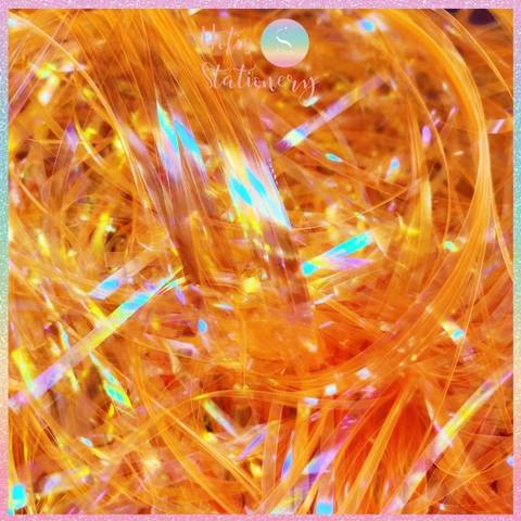 [HOTIS] 3mm - Giấy rơm hologram trong suốt raffia óng ánh trang trí, lót hộp quà, giỏ quà tặng sang trọng cao cấp