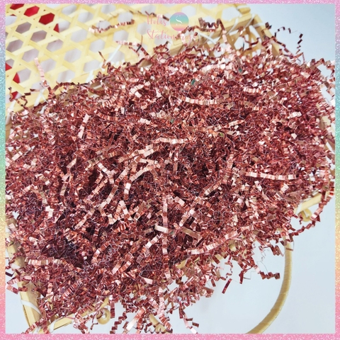 [HOTIS] Giấy rơm nhún 3mm rơm kim tuyến lót hộp quà sang trọng Metallic Crinkled Raffia