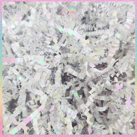 [HOTIS] Giấy rơm nhún 3mm rơm kim tuyến lót hộp quà sang trọng Metallic Crinkled Raffia