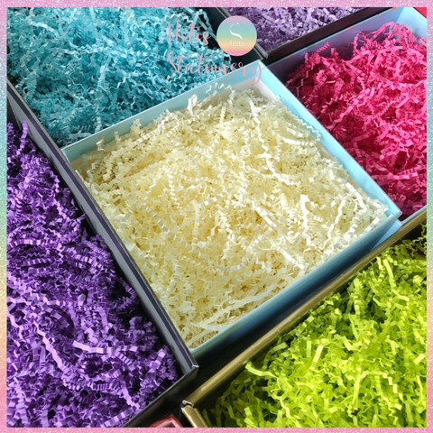 [HOTIS] 1kg Giấy rơm nhún pastel sợi 3mm giấy vụn lót hộp quà giấy rơm màu pastel ngọt ngào