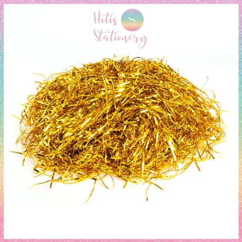 [HOTIS] Giấy rơm bóng sợi 3mm óng ánh trang trí, lót hộp quà, giỏ quà tặng sang trọng cao cấp