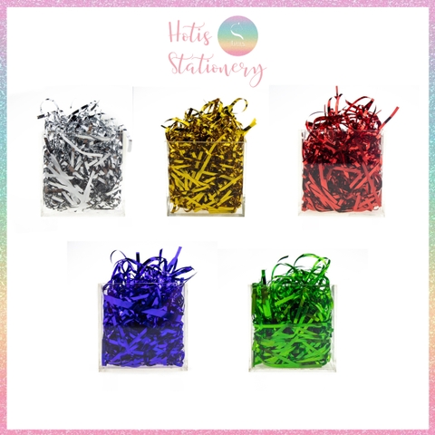 [HOTIS] Giấy rơm bóng sợi 3mm óng ánh trang trí, lót hộp quà, giỏ quà tặng sang trọng cao cấp