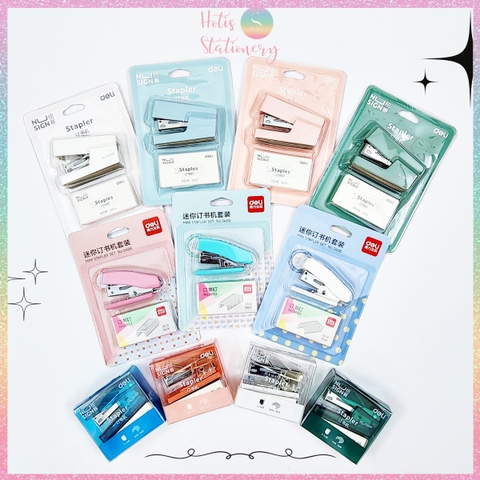 [HOTIS] Set bấm kim và kim bấm Mini Stapler Set bấm giấy siêu đáng yêu và tiện lợi