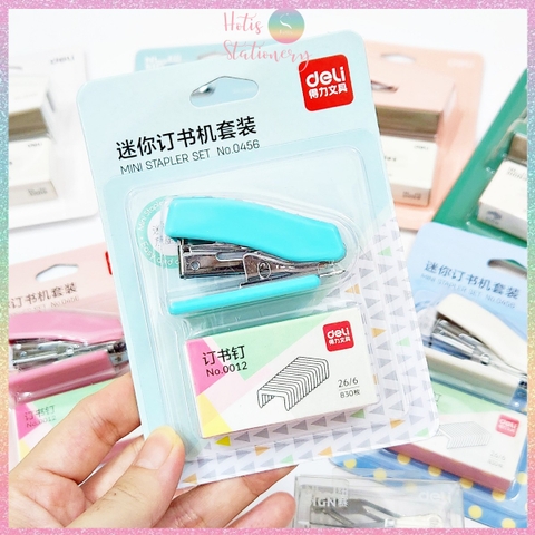 [HOTIS] Set bấm kim và kim bấm Mini Stapler Set bấm giấy siêu đáng yêu và tiện lợi