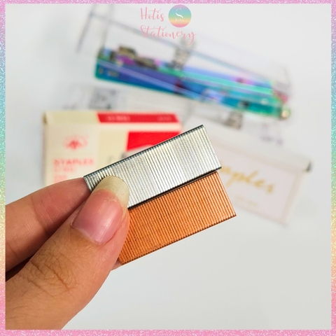 Hộp 1000 kim bấm 24/6 màu bạc, đồng - Loại lớn