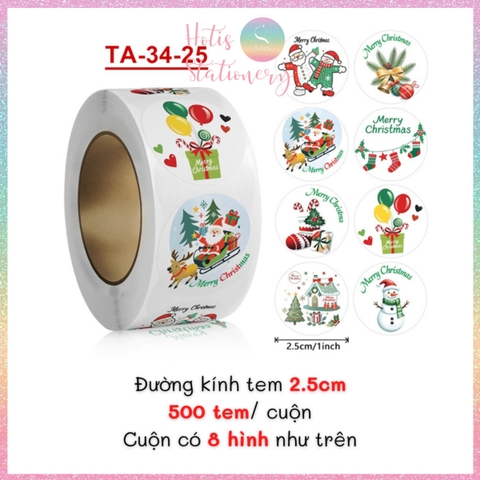 [HOTIS] 49 MẪU - Sticker nhãn dán Giáng Sinh Noel niêm phong trang trí hộp quà