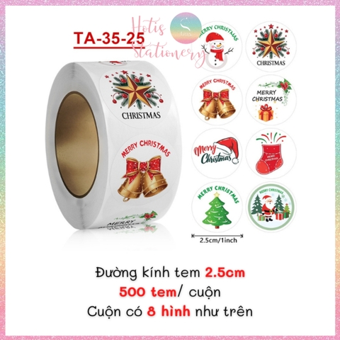 [HOTIS] 49 MẪU - Sticker nhãn dán Giáng Sinh Noel niêm phong trang trí hộp quà