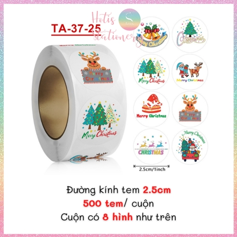 [HOTIS] 49 MẪU - Sticker nhãn dán Giáng Sinh Noel niêm phong trang trí hộp quà