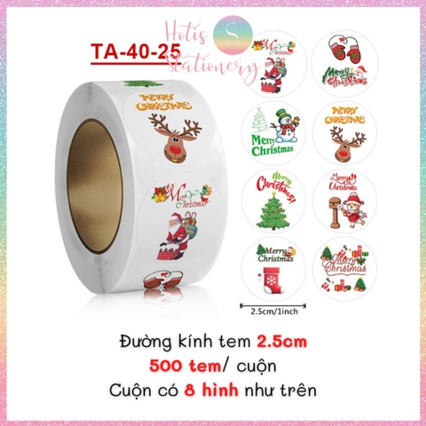 [HOTIS] 49 MẪU - Sticker nhãn dán Giáng Sinh Noel niêm phong trang trí hộp quà