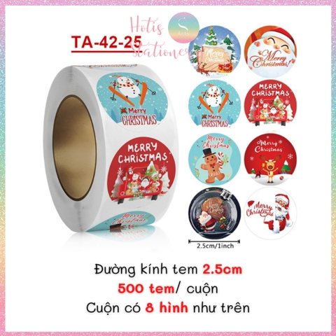 [HOTIS] 49 MẪU - Sticker nhãn dán Giáng Sinh Noel niêm phong trang trí hộp quà