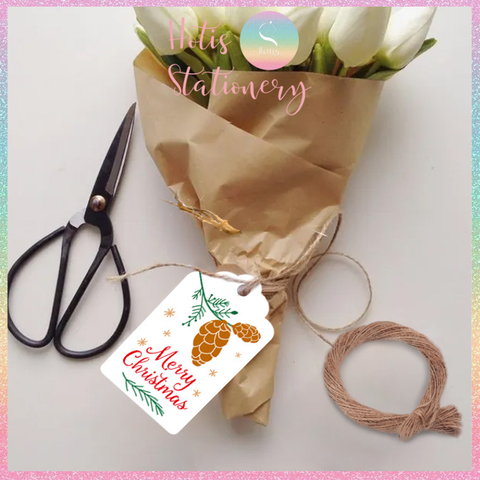 [HOTIS] Set 100 tag giấy kèm 20m dây thừng gói quà trang trí Giáng Sinh Noel
