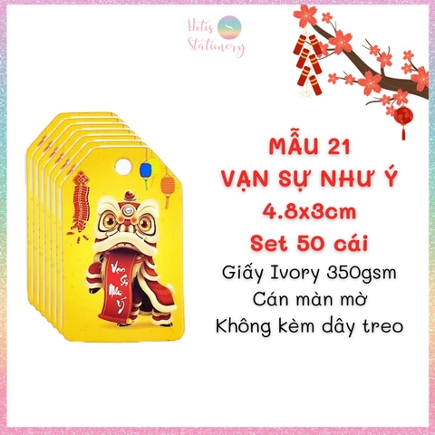 [HOTIS] Set 50 tag giấy trang trí hộp quà tặng Tết Giáp Thìn 2024 - Không kèm dây