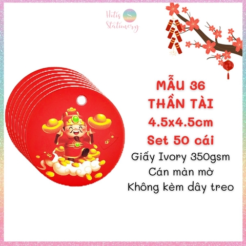 [HOTIS] Set 50 tag giấy trang trí hộp quà tặng Tết Giáp Thìn 2024 - Không kèm dây