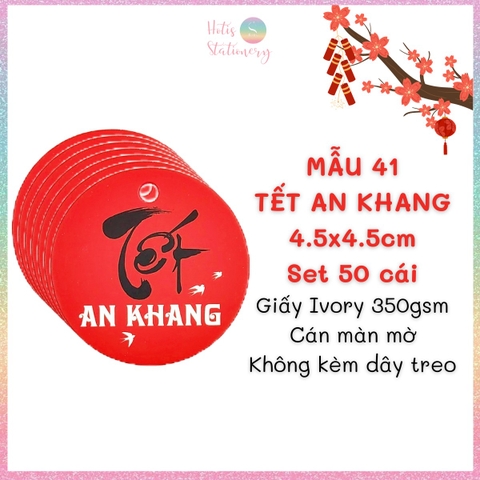 [HOTIS] Set 50 tag giấy trang trí hộp quà tặng Tết Giáp Thìn 2024 - Không kèm dây