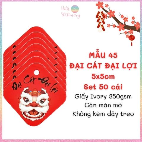 [HOTIS] Set 50 tag giấy trang trí hộp quà tặng Tết Giáp Thìn 2024 - Không kèm dây