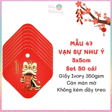 [HOTIS] Set 50 tag giấy trang trí hộp quà tặng Tết Giáp Thìn 2024 - Không kèm dây