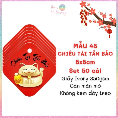 [HOTIS] Set 50 tag giấy trang trí hộp quà tặng Tết Giáp Thìn 2024 - Không kèm dây