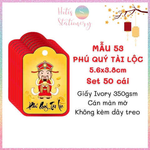 [HOTIS] Set 50 tag giấy trang trí hộp quà tặng Tết Giáp Thìn 2024 - Không kèm dây