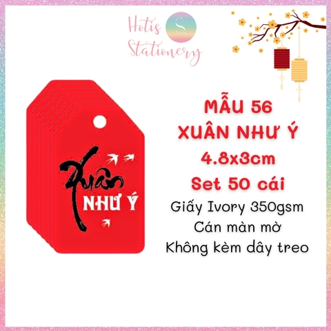 [HOTIS] Set 50 tag giấy trang trí hộp quà tặng Tết Giáp Thìn 2024 - Không kèm dây