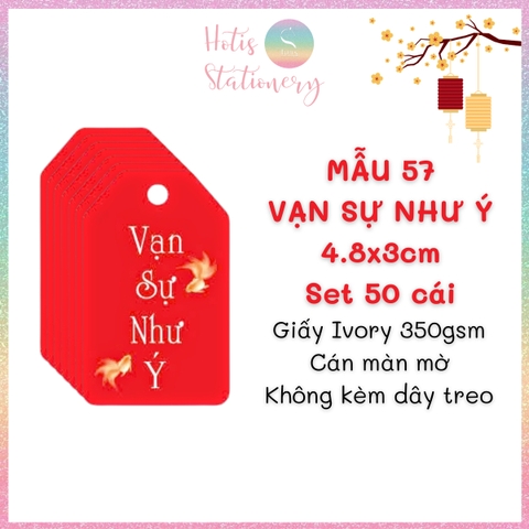 [HOTIS] Set 50 tag giấy trang trí hộp quà tặng Tết Giáp Thìn 2024 - Không kèm dây