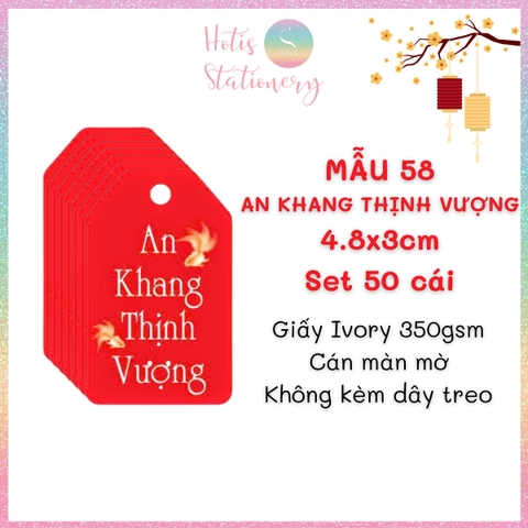 [HOTIS] Set 50 tag giấy trang trí hộp quà tặng Tết Giáp Thìn 2024 - Không kèm dây