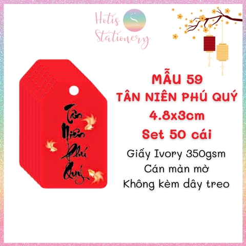 [HOTIS] Set 50 tag giấy trang trí hộp quà tặng Tết Giáp Thìn 2024 - Không kèm dây
