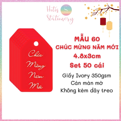 [HOTIS] Set 50 tag giấy trang trí hộp quà tặng Tết Giáp Thìn 2024 - Không kèm dây