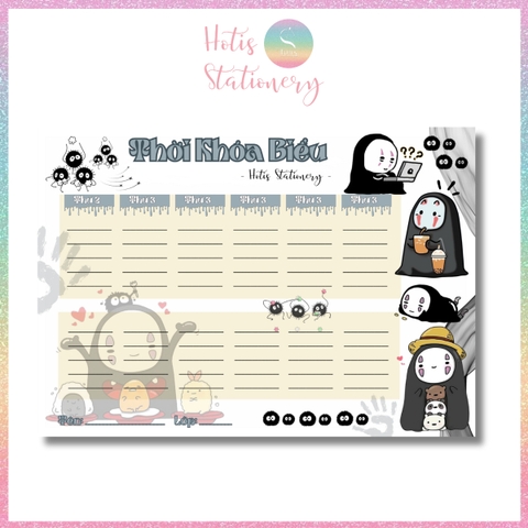 [HOTIS] Set 2 tờ Thời khóa biểu A5 viết lịch học, thời gian biểu nhiều mẫu thiết kế dễ thương