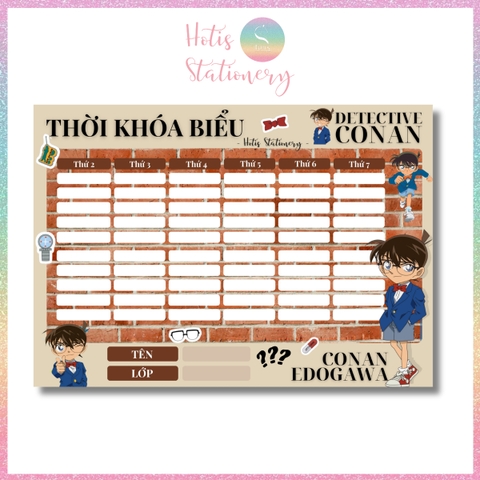 [HOTIS] Set 2 tờ Thời khóa biểu A5 viết lịch học, thời gian biểu nhiều mẫu thiết kế dễ thương