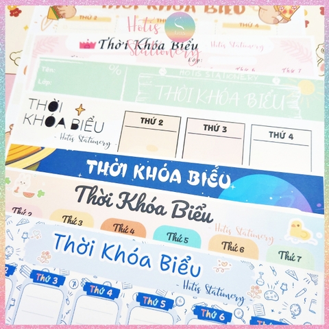[HOTIS] Set 2 tờ Thời khóa biểu A5 viết lịch học, thời gian biểu nhiều mẫu thiết kế dễ thương