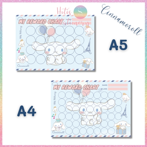 [HOTIS] GIẤY BÓNG - Phiếu tích điểm sticker khen thưởng Tiếng Anh, bảng lưu trữ sticker khen thưởng, đổi quà cho bé