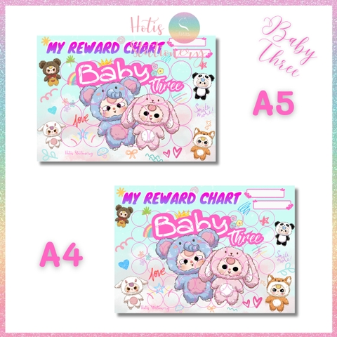 [HOTIS] GIẤY BÓNG - Phiếu tích điểm sticker khen thưởng Tiếng Anh, bảng lưu trữ sticker khen thưởng, đổi quà cho bé