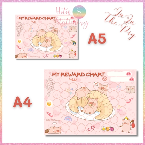 [HOTIS] GIẤY BÓNG - Set 10 tờ Phiếu tích điểm sticker khen thưởng Tiếng Anh, bảng lưu trữ sticker khen thưởng, đổi quà cho bé